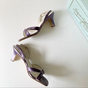 5/$25 Special Occasions satin slingback pumps shoes 7.5